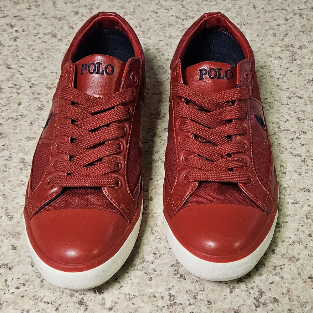POLO RALPH LAUREN RED CANVAS CHURSTON SNEAKERS